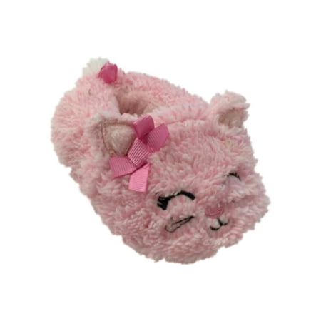Infant Girls Plush Pink Kitty Cat Baby Slippers Prewalk Kitten House Shoes