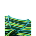 thumbnail image 4 of hirigin Women's Green Long Sleeve Crop Tops Deep V Neck Knotted Striped Knitwear Tops for Spring Summer, 4 of 9