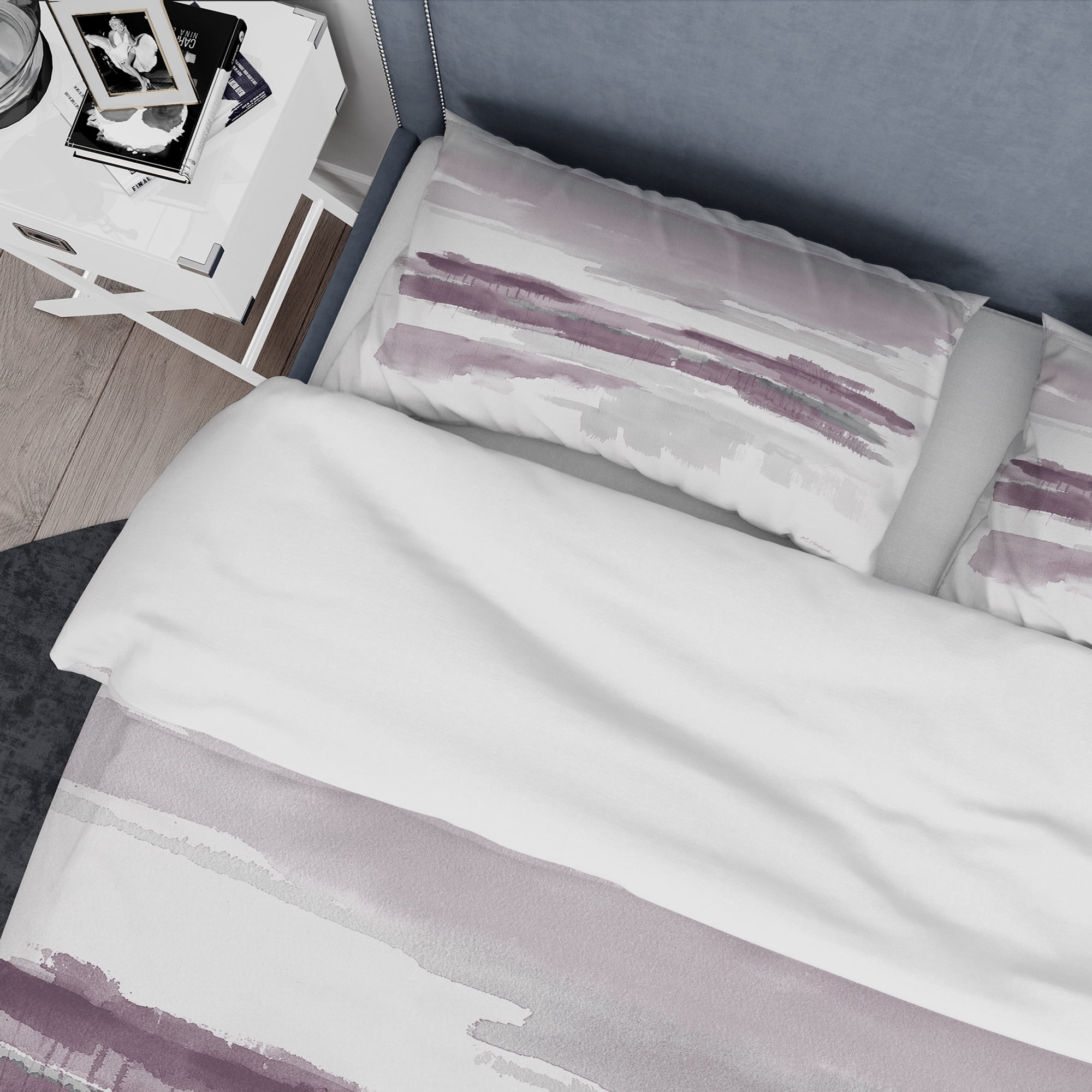 Designart 'Purple Amethyst Wetlands' Geometric Duvet Cover Set