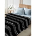 thumbnail image 4 of Black White Geometric Twim XL Size Flat Sheet, Wrinkleproof & Fadeproof Cooling Flat Bed Sheet Only, Modern Striped Plaid Abstract Art Breathable Soft Bedding Top Sheets 66 x 102 Inches, 4 of 8