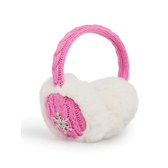 Packed Party Snow Cute Knit Earmuffs, Pink