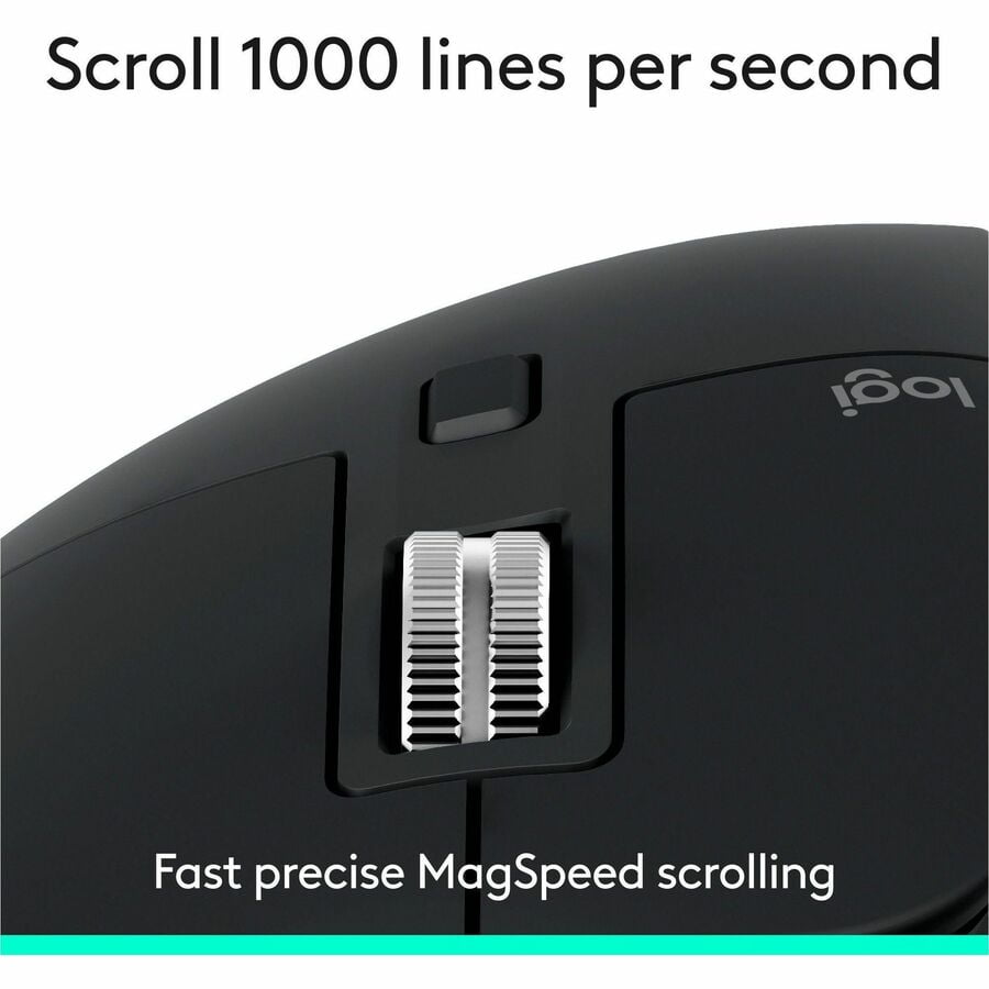 Logitech MX Master 3S - Performance Wireless Mouse with Ultra-fast Scrolling, Ergo, 8K DPI, Track on Glass, Quiet Clicks, Bluetooth, Windows, Linux, Chrome, Black
