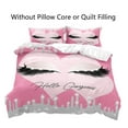 thumbnail image 2 of LUVIVIHOME 3PCS Hello Gorgeous Duvet Cover Queen Bedding Set, Teen Girls Bedding, Light Pink Heart Fashion Girly Glam Silver Glitter Eyelash Comforter Cover, Pink Room Decor Aesthetic, 2 Pillow Shams, 2 of 7