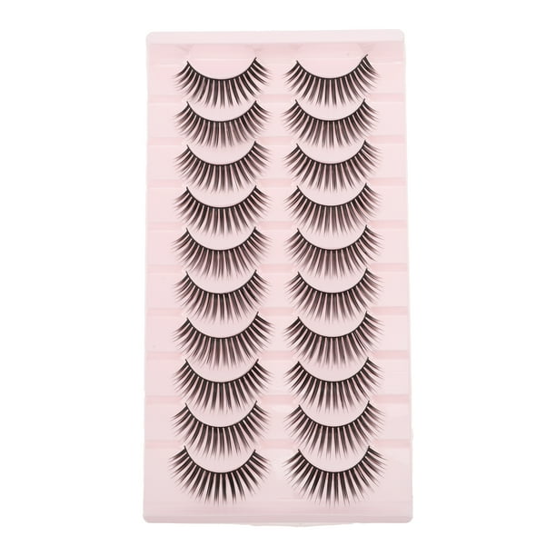 Unique Bargains 10 pares de pestañas postizas para maquillaje negro B-15
