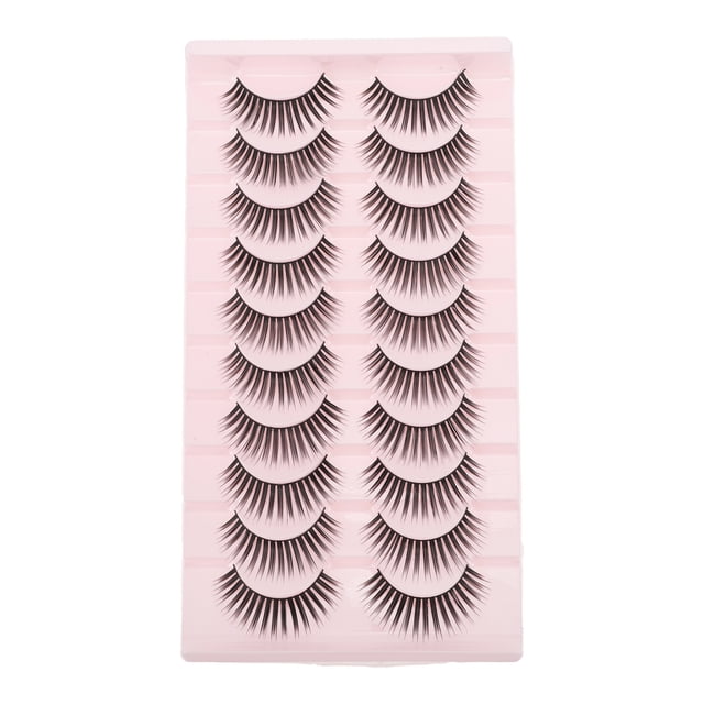 Unique Bargains 10 Pair False Eyelashes for Makeup Black B-15