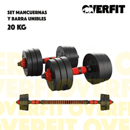 Set De Pesas Discos Mancuernas Tuercas 20Kg