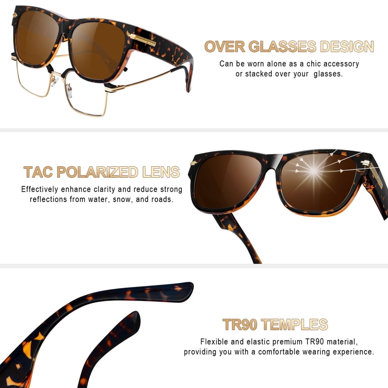 Kanastal Polarized Fit-Over Sunglasses, Brown Square photo 5
