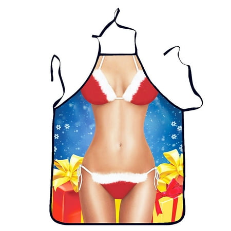 

Sexy Lady Christmas Apron Xmas Funny Apron Kitchen Cooking Apron Festive Party Decorations