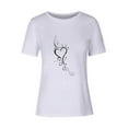 thumbnail image 5 of Summer Saving Wycnly Womens Tops Dressy Casual Loose Fit Comfy Lightweight Trendy Going out Tees Shirts Summer Short Sleeve Crewneck Tops Heart Print Blouse White l, 5 of 5