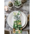 thumbnail image 3 of nqOlkjepod Green St. Patrick's Day Cloth Napkins Set of 8 Reusable Dinner Napkins, Vintage Truck Clovers Gold Cocktail Napkin Washable Table Napkins for Wedding/Holiday Party/Baby Shower 20"x20", 3 of 8