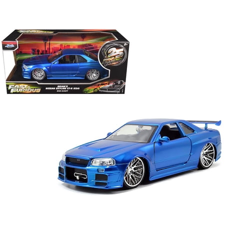 Jada Toys Brian s Nissan GTR Skyline R34 Blue Fast & Furious Diecast Car Play Vehicle Jada Toys Brian s Nissan GTR Skyline R34 Blue Fast & Furious Diecast Car Play Vehicle