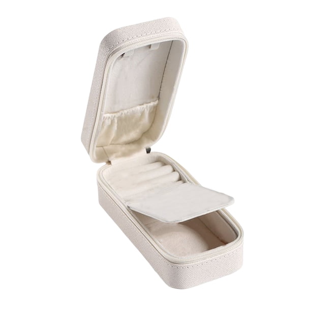 Qarigey Caja de joyería Cajas lisas de cuero Estuche clásico exquisito Maquillaje Organizador de cosméticos DIY para anillos Barras de labios Ropa, zapatos y accesorios Miscelánea Blanco Qarigey AP016746-01
