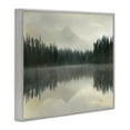thumbnail image 2 of Foggy Lake Forest Landscape Reflection Gray Framed Giclee Art, 20 x 16, Made In USA, 2 of 7