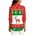 thumbnail image 5 of Craaazy Christmas Shirt for Women Long Sleeve Button Down Shirts Casual Lapel Xmas Blouse Gifts, 5 of 6