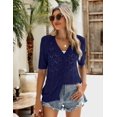 thumbnail image 4 of Zeagoo Women's Short Sleeve Summer Crochet Cropped Cardigan V Neck Button up Bolero Shrug Sweater, 4 of 5