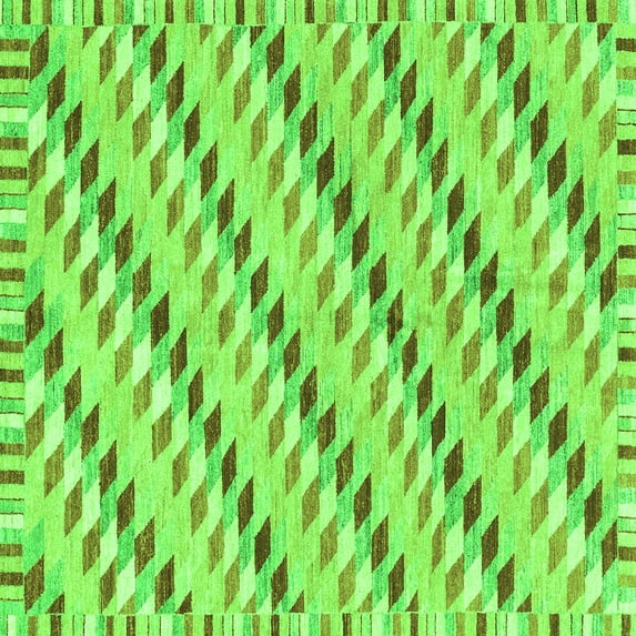 Ahgly Company Indoor Square Abstract Green Modern Area Rugs, 5' Square
