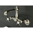 thumbnail image 2 of Kingston Brass KS7226BEX Essex Double-Handle 2-Hole Wall-Mount Bridge Kitchen Faucet in Polished Nickel, 2 of 5