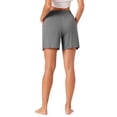 thumbnail image 3 of INSPIRE CHIC Womens Modal Pajama Lounge Shorts Soft Comfy Pajama Bottoms with Pockets High Elastic Boxer Shorts Sleepwear M Grey, 3 of 6