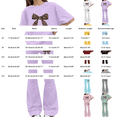 thumbnail image 4 of UACY Girls 2 Piece Outfits Long Sleeve Crew Neck Bow Sweatshirt Top and Flare Pants Set (Yellow, 12-13 Years), 4 of 6
