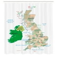 thumbnail image 3 of Ambesonne Ireland Map Shower Curtain, Country Names and Seas, 69"Wx84"L, White Multicolor, 3 of 5