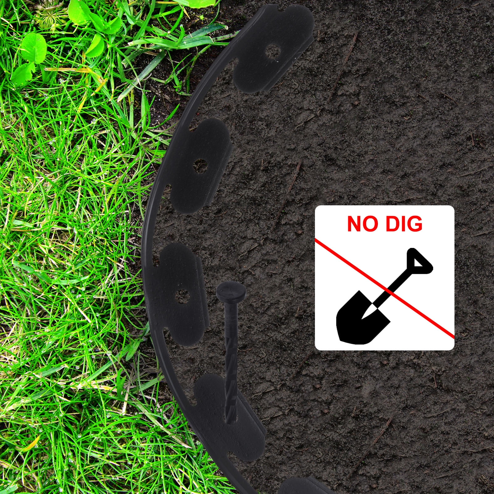 Uxcell 33Ft Border 2" Tall Plastic Garden Edging Kit for Yard Black