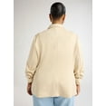 thumbnail image 3 of Scoop Women's and Women’s Plus Relaxed Ultimate ScubaKnit Blazer with Scrunch Sleeves, Sizes XS-4X, 3 of 5