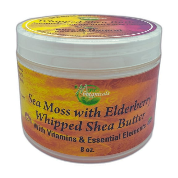 Mine Botanicals Whipped Shea Butter Sea Moss With Elderberry 8oz