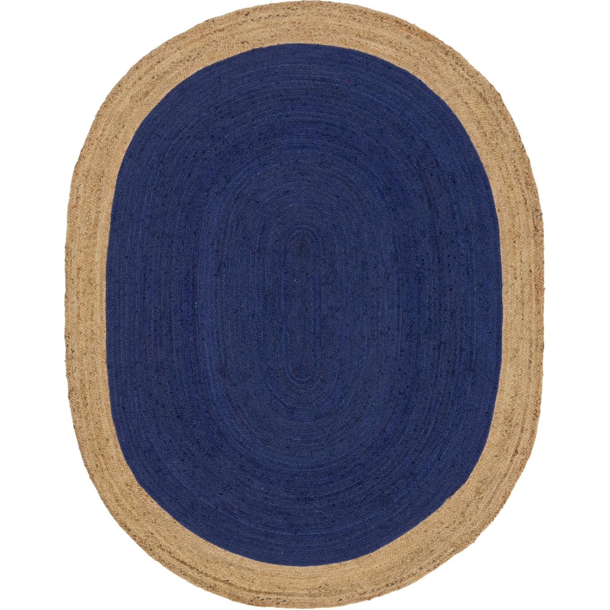 Unique Loom Indoor Oval Traditional Vintage Area Rugs Blue, 8' 0 x 10