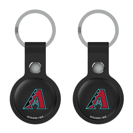 Keyscaper Arizona Diamondbacks Black Leatherette AirTag Holder 2-Pack