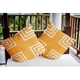 thumbnail image 3 of 20" x 20" Simply Daisy Corner Stripes Indoor/Outdoor Pillow, Egg Yolk Yellow Qty 1, 3 of 6