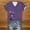 Purple, variant on Hamky V Neck T Shirts Womens Short Sleeve Tops Women's Fashion V Neck Short Sleeved Purple Floral Printed Top T Shirt Graphic Tees Womens Tees Black L