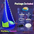 thumbnail image 5 of Natubeau Pod Swing Seat, Cotton Sensory Pod Swing Chair with Inflatable Pillow, Upgraded Hanging Hammock Chair with LED Lights, Pod Swing for Indoor & Outdoor, Blue, 5 of 10