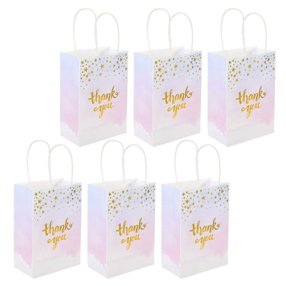 MLINS 6pcs Thank You Gift Bags Handheld Gift Packaging Bags Decorative Gift Bags with Handle Packing Bags