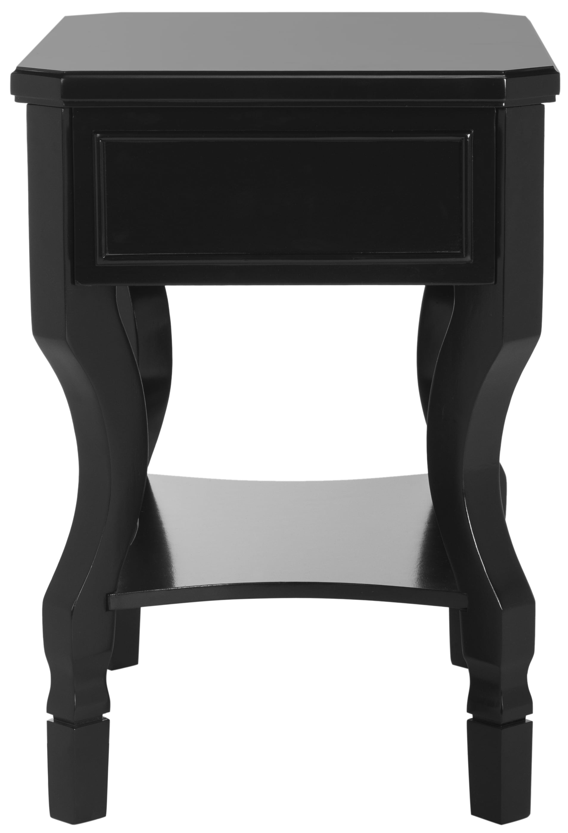 SAFAVIEH Alaia Modern Glam One Drawer Night Stand, Black