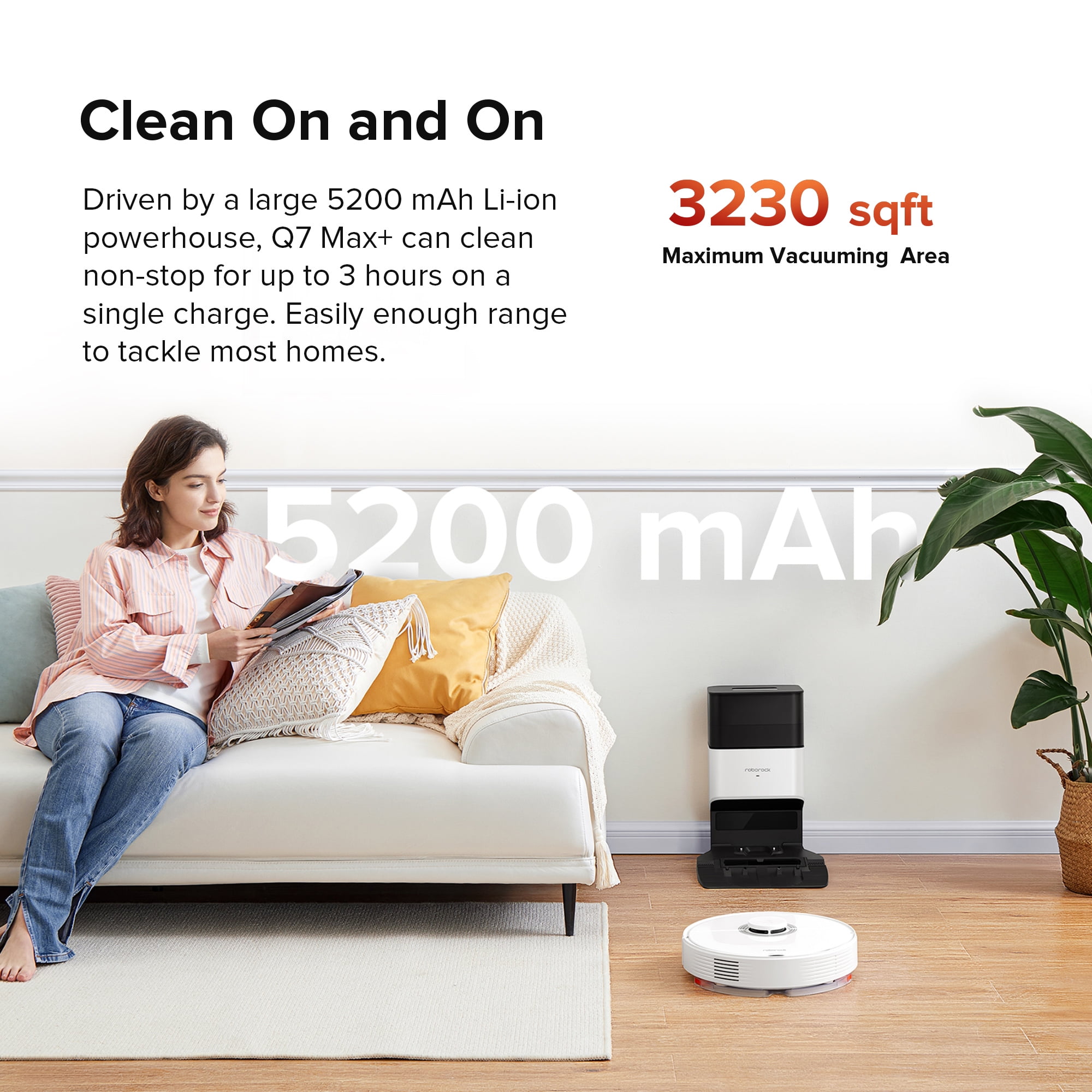 Roborock® Q7 Max+ Robot Vacuum Cleaner with AutoEmpty Dock Pure