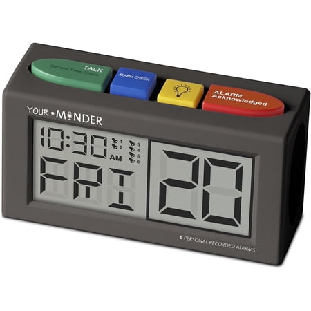 FSA/HSA MEDCENTER Your Minder Voice Record & Alarm Clock – Loud, Easy-to-Set Custom Voice Recording for Medication Alerts, Multicolor, 0.30 Pound