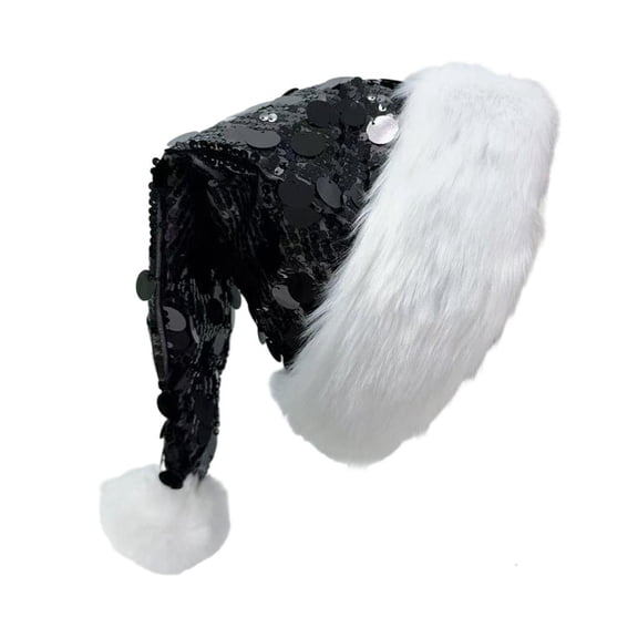 MOMOJIA Long Santa Hats Christmas Hats Sequins Plush Christmas Hats for Christmas New Year