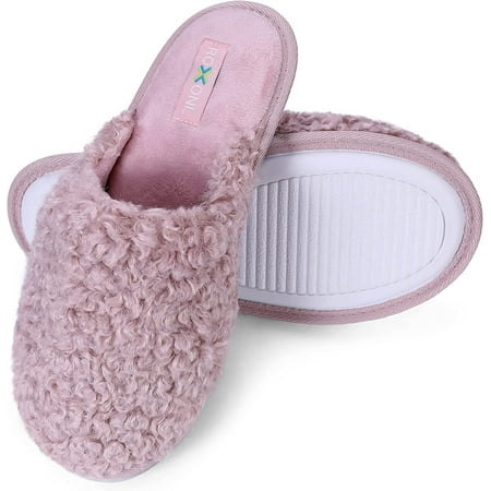

ROXONI Women Slipper Cozy Memory Foam Indoor Outdoor Rubber Sole