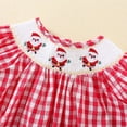 thumbnail image 3 of Vestido de verano para niñas pequeñas, manga corta, bordado de dibujos animados navideños, ropa de rejilla para niñas pequeñas, 3 of 5