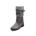 thumbnail image 1 of SIMANLAN Ladies Casual Mid-Calf Boots Comfort Belt Buckle Winter Shoes Walking Slouch Gray 7, 1 of 2