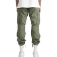 thumbnail image 3 of Frontwalk Mens Lightweight Solid Color Bottoms Elastic Waist Casual Cargo Pant Men Drawstring Summer Loungewear With Pockets Green M, 3 of 3