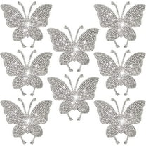 8Pcs Crystal Stickers for Cars, Bling Rhinestone Paw Decals, Bulk Crystal Stickers Suitable for Women Car Bumper Window Laptops Decoration (Butterfly)