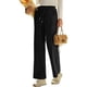 thumbnail image 4 of Women's corduroy wide-leg pants High-waist straight-leg loose trousers Khaki XXL, 4 of 4