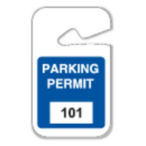 Brady Parking Permits, Rearview, 101-200, Wht/Blu, PK100 96262