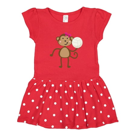 

Inktastic Cute Volleyball Girl Monkey Gift Toddler Girl Dress