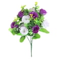 thumbnail image 5 of Artificial Rose Bouquet, 33cm Flower Bundles with 5 forks and 10 Heads for Home, Wedding, and Restaurant Decor - Purple, 5 of 5
