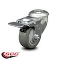 thumbnail image 2 of 3.5 Inch Gray Polyurethane Wheel Bolt Hole Caster with Total Lock Brake SCC, 2 of 2