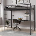 thumbnail image 3 of Costway Twin Size Loft Bunk Bed with Desk Storage Shelf Full Length Ladders Space Saving, 3 of 10
