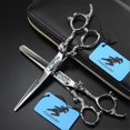 thumbnail image 1 of Juego de tijeras de peluquería profesionales de 6 pulgadas, tijeras de entresacar de acero inoxidable con estuche de cuero., 1 of 5