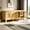 Natural, variant on AUU Lars Indoor Rubber Wood Dog Crate Cabinet with Rattan Accents – Stylish Pet Kennel, 4 Doors & Storage for Living Room